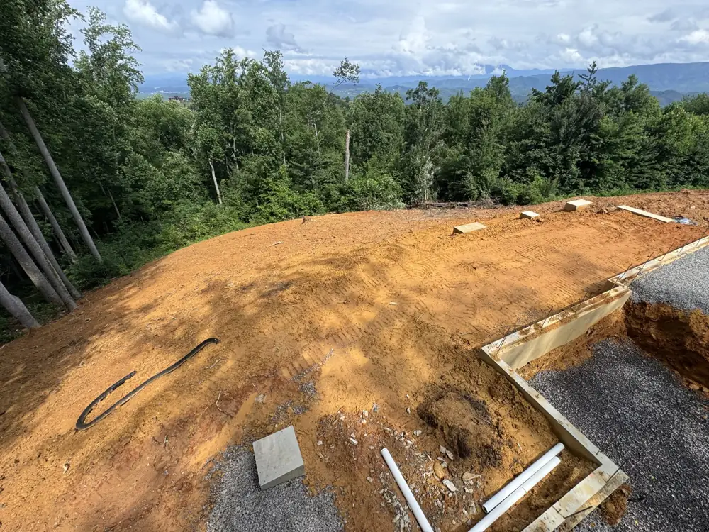 Graded building pad on a ridge with mountain views near Pigeon Forge, TN